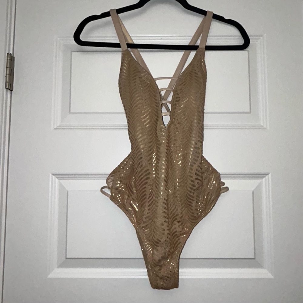 Cosita Linda Beachwear Metallic One Piece Swimsuit
